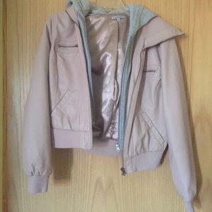 Pink leather jacket
